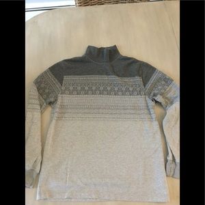 Lands’ End Nordic fair isle mock neck sweater.